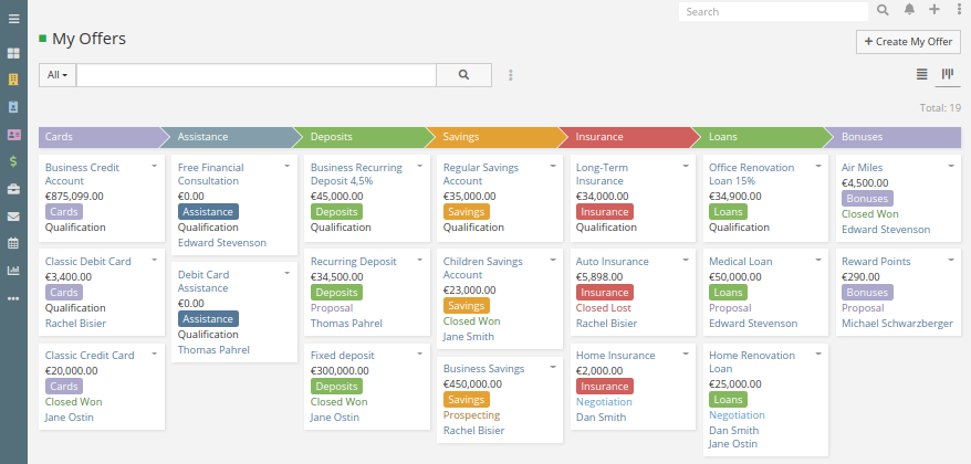 Bankers Offers on Kanban View