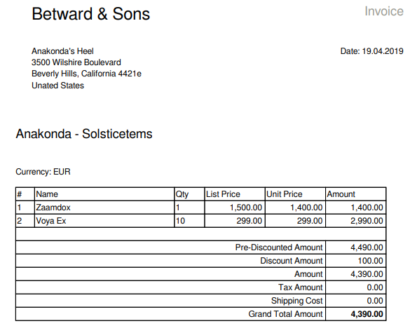 CRM Invoices