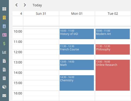 Student Schedule Calendar