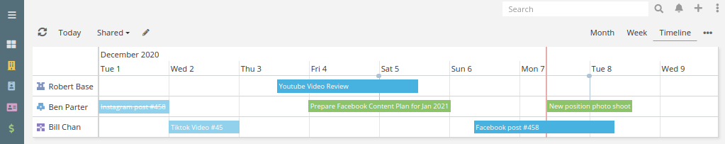 Calendar for Content Management