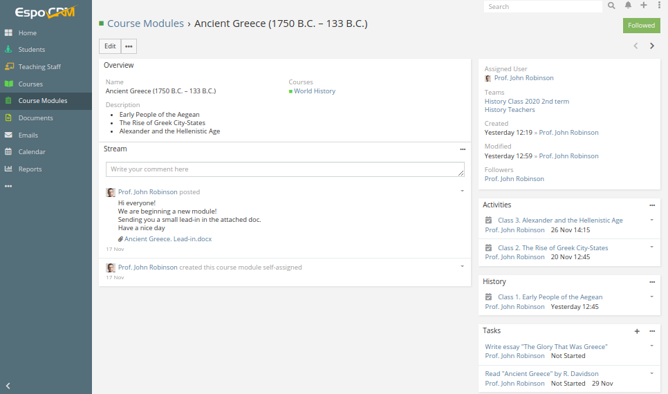 Course Modules Details