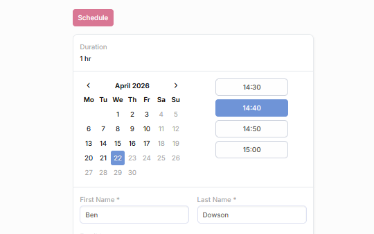 Meeting Scheduler Calendar
