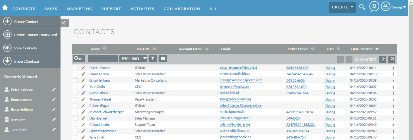 SuiteCRM Export Screen 1