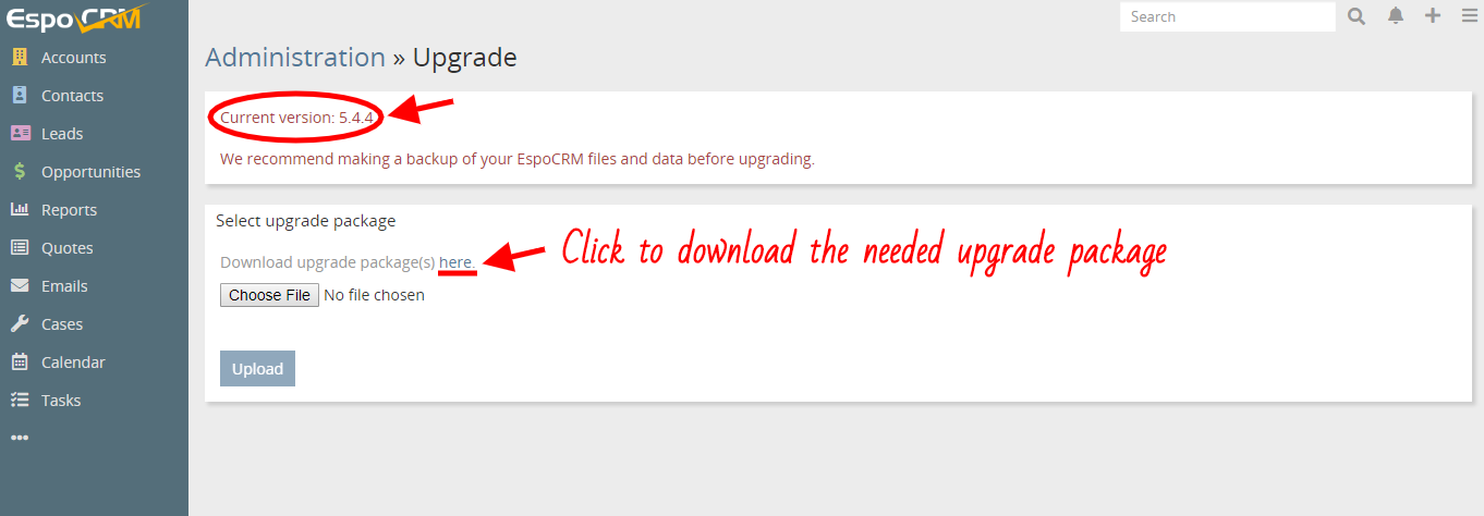 Download Upgrade Files